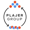 plajer group logo with the lettering in the center and an arrow to the left and right
